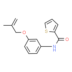 ChemSpider 2D Image | N-{3-[(2-Methyl-2-propen-1-yl)oxy]phenyl}-2-thiophenecarboxamide | C15H15NO2S