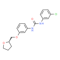 ChemSpider 2D Image | 1-(3-Chlorophenyl)-3-[3-(tetrahydro-2-furanylmethoxy)phenyl]urea | C18H19ClN2O3