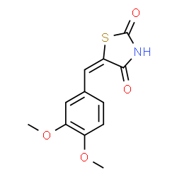 ChemSpider 2D Image | (5E)-5-(3,4-Dimethoxybenzylidene)-1,3-thiazolidine-2,4-dione | C12H11NO4S