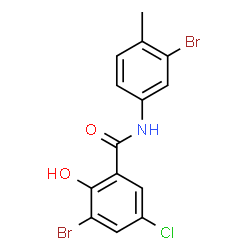 ChemSpider 2D Image | 3-Bromo-N-(3-bromo-4-methylphenyl)-5-chloro-2-hydroxybenzamide | C14H10Br2ClNO2