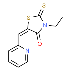 ChemSpider 2D Image | (5E)-3-Ethyl-5-(2-pyridinylmethylene)-2-thioxo-1,3-thiazolidin-4-one | C11H10N2OS2