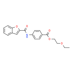 ChemSpider 2D Image | 2-Ethoxyethyl 4-[(1-benzofuran-2-ylcarbonyl)amino]benzoate | C20H19NO5