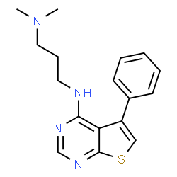 ChemSpider 2D Image | N,N-Dimethyl-N'-(5-phenylthieno[2,3-d]pyrimidin-4-yl)-1,3-propanediamine | C17H20N4S