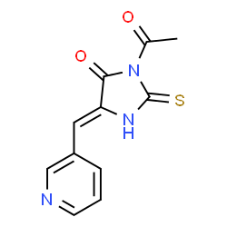 ChemSpider 2D Image | (5Z)-3-Acetyl-5-(3-pyridinylmethylene)-2-thioxo-4-imidazolidinone | C11H9N3O2S