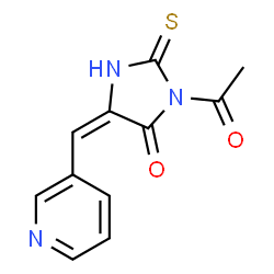 ChemSpider 2D Image | (5E)-3-Acetyl-5-(3-pyridinylmethylene)-2-thioxo-4-imidazolidinone | C11H9N3O2S