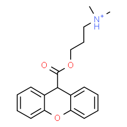 ChemSpider 2D Image | N,N-Dimethyl-3-[(9H-xanthen-9-ylcarbonyl)oxy]-1-propanaminium | C19H22NO3
