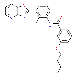 ChemSpider 2D Image | 3-Butoxy-N-[2-methyl-3-([1,3]oxazolo[4,5-b]pyridin-2-yl)phenyl]benzamide | C24H23N3O3