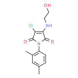 ChemSpider 2D Image | 3-chloro-1-(2,4-dimethylphenyl)-4-(2-hydroxyethylamino)pyrrole-2,5-dione | C14H15ClN2O3
