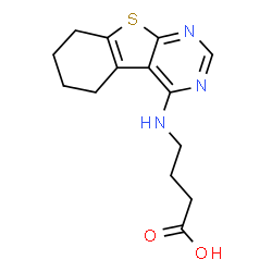 ChemSpider 2D Image | 4-(5,6,7,8-Tetrahydro[1]benzothieno[2,3-d]pyrimidin-4-ylamino)butanoic acid | C14H17N3O2S