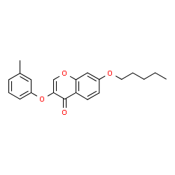 ChemSpider 2D Image | 3-(3-Methylphenoxy)-7-(pentyloxy)-4H-chromen-4-one | C21H22O4