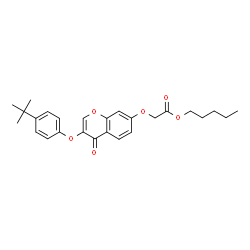 ChemSpider 2D Image | Pentyl {[3-(4-tert-butylphenoxy)-4-oxo-4H-chromen-7-yl]oxy}acetate | C26H30O6