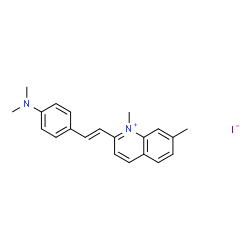 ChemSpider 2D Image | 2-{(E)-2-[4-(Dimethylamino)phenyl]vinyl}-1,7-dimethylquinolinium iodide | C21H23IN2