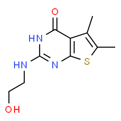 ChemSpider 2D Image | 2-[(2-Hydroxyethyl)amino]-5,6-dimethylthieno[2,3-d]pyrimidin-4(3H)-one | C10H13N3O2S