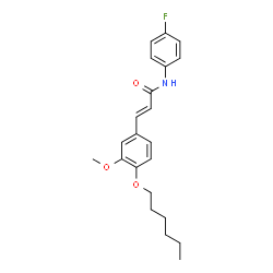 ChemSpider 2D Image | (2E)-N-(4-Fluorophenyl)-3-[4-(hexyloxy)-3-methoxyphenyl]acrylamide | C22H26FNO3