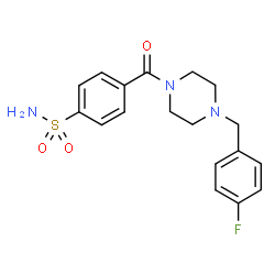 ChemSpider 2D Image | 4-{[4-(4-Fluorobenzyl)-1-piperazinyl]carbonyl}benzenesulfonamide | C18H20FN3O3S