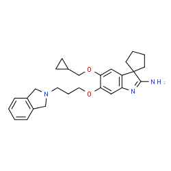 ChemSpider 2D Image | 5'-(Cyclopropylmethoxy)-6'-[3-(1,3-dihydro-2H-isoindol-2-yl)propoxy]spiro[cyclopentane-1,3'-indol]-2'-amine | C27H33N3O2