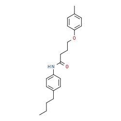 ChemSpider 2D Image | N-(4-Butylphenyl)-4-(4-methylphenoxy)butanamide | C21H27NO2