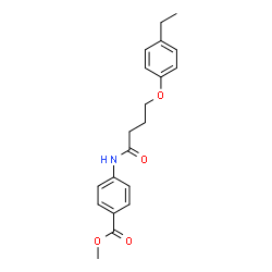 ChemSpider 2D Image | Methyl 4-{[4-(4-ethylphenoxy)butanoyl]amino}benzoate | C20H23NO4