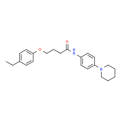 ChemSpider 2D Image | 4-(4-Ethylphenoxy)-N-[4-(1-piperidinyl)phenyl]butanamide | C23H30N2O2