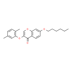ChemSpider 2D Image | 3-(2,5-Dimethylphenoxy)-7-(hexyloxy)-4H-chromen-4-one | C23H26O4
