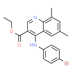 ChemSpider 2D Image | Ethyl 4-[(4-bromophenyl)amino]-6,8-dimethyl-3-quinolinecarboxylate | C20H19BrN2O2