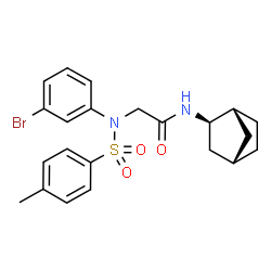 ChemSpider 2D Image | N-[(1R,2R,4S)-Bicyclo[2.2.1]hept-2-yl]-N~2~-(3-bromophenyl)-N~2~-[(4-methylphenyl)sulfonyl]glycinamide | C22H25BrN2O3S