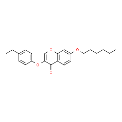 ChemSpider 2D Image | 3-(4-Ethylphenoxy)-7-(hexyloxy)-4H-chromen-4-one | C23H26O4