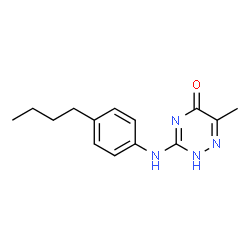 ChemSpider 2D Image | 3-[(4-Butylphenyl)amino]-6-methyl-1,2,4-triazin-5(2H)-one | C14H18N4O