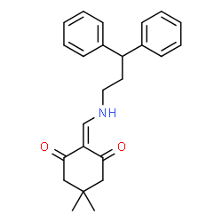 ChemSpider 2D Image | 2-{[(3,3-Diphenylpropyl)amino]methylene}-5,5-dimethyl-1,3-cyclohexanedione | C24H27NO2