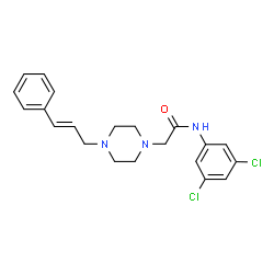 ChemSpider 2D Image | N-(3,5-Dichlorophenyl)-2-{4-[(2E)-3-phenyl-2-propen-1-yl]-1-piperazinyl}acetamide | C21H23Cl2N3O