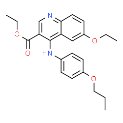 ChemSpider 2D Image | Ethyl 6-ethoxy-4-[(4-propoxyphenyl)amino]-3-quinolinecarboxylate | C23H26N2O4
