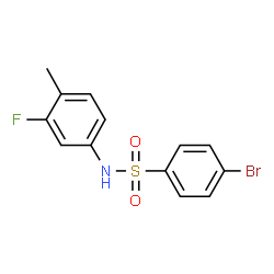 ChemSpider 2D Image | 4-Bromo-N-(3-fluoro-4-methylphenyl)benzenesulfonamide | C13H11BrFNO2S