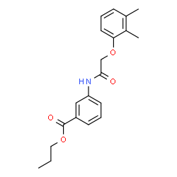 ChemSpider 2D Image | Propyl 3-{[(2,3-dimethylphenoxy)acetyl]amino}benzoate | C20H23NO4