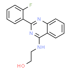 ChemSpider 2D Image | 2-{[2-(2-Fluorophenyl)-4-quinazolinyl]amino}ethanol | C16H14FN3O