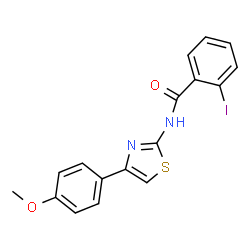 ChemSpider 2D Image | 2-Iodo-N-[4-(4-methoxyphenyl)-1,3-thiazol-2-yl]benzamide | C17H13IN2O2S