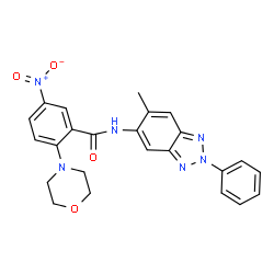 ChemSpider 2D Image | N-(6-Methyl-2-phenyl-2H-benzotriazol-5-yl)-2-(4-morpholinyl)-5-nitrobenzamide | C24H22N6O4