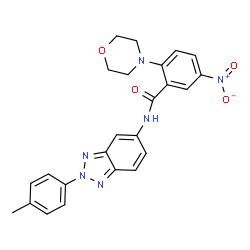 ChemSpider 2D Image | N-[2-(4-Methylphenyl)-2H-benzotriazol-5-yl]-2-(4-morpholinyl)-5-nitrobenzamide | C24H22N6O4