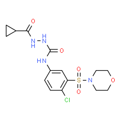 ChemSpider 2D Image | N-[4-Chloro-3-(4-morpholinylsulfonyl)phenyl]-2-(cyclopropylcarbonyl)hydrazinecarboxamide | C15H19ClN4O5S