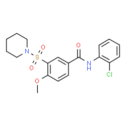 ChemSpider 2D Image | N-(2-Chlorophenyl)-4-methoxy-3-(1-piperidinylsulfonyl)benzamide | C19H21ClN2O4S