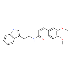 ChemSpider 2D Image | (2Z)-3-(3,4-Dimethoxyphenyl)-N-[2-(1H-indol-3-yl)ethyl]acrylamide | C21H22N2O3