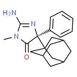 ChemSpider 2D Image | (5R)-5-(Adamantan-1-yl)-2-amino-3-methyl-5-phenyl-3,5-dihydro-4H-imidazol-4-one | C20H25N3O