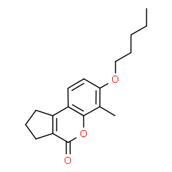 ChemSpider 2D Image | 6-Methyl-7-(pentyloxy)-2,3-dihydrocyclopenta[c]chromen-4(1H)-one | C18H22O3