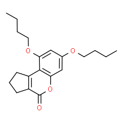 ChemSpider 2D Image | 7,9-Dibutoxy-2,3-dihydro-1H-cyclopenta[c]chromen-4-one | C20H26O4