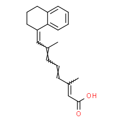 ChemSpider 2D Image | (2E,4E,6E,8Z)-8-(3,4-Dihydro-1(2H)-naphthalenylidene)-3,7-dimethyl-2,4,6-octatrienoic acid | C20H22O2