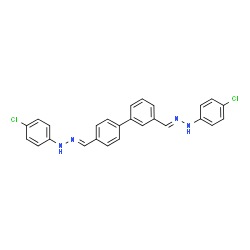 ChemSpider 2D Image | (1E,1'E)-1,1'-[3,4'-Biphenyldiyldi(E)methylylidene]bis[2-(4-chlorophenyl)hydrazine] | C26H20Cl2N4