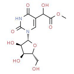 ChemSpider 2D Image | 5-(1-Hydroxy-2-methoxy-2-oxoethyl)uridine | C12H16N2O9