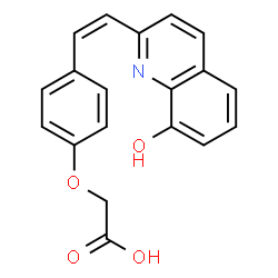 ChemSpider 2D Image | {4-[(Z)-2-(8-Hydroxy-2-quinolinyl)vinyl]phenoxy}acetic acid | C19H15NO4