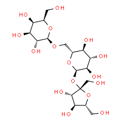 ChemSpider 2D Image | beta-D-Fructofuranosyl beta-D-galactopyranosyl-(1->6)-alpha-D-glucopyranoside | C18H32O16