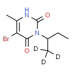 ChemSpider 2D Image | 5-Bromo-3-[(1,1,1-~2~H_3_)-2-butanyl]-6-methyl-2,4(1H,3H)-pyrimidinedione | C9H10D3BrN2O2