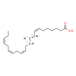 ChemSpider 2D Image | (7Z,10E,13Z,16Z,19Z)-(9,10,11-~13~C_3_)-7,10,13,16,19-Docosapentaenoic acid | C1913C3H34O2